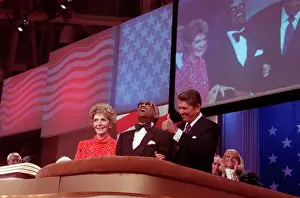 Blind Prints: Ronald and Nancy Reagan with Ray Charles