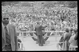 Columbus Prints: Ronald Reagan Addressing a Rally