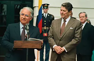 Ronald Reagan and Belisario Bentacur