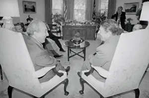 Ronald Reagan Conversing with Max Kampelman