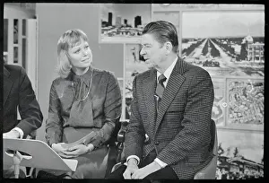 Ronald Reagan and Daughter on the Set
