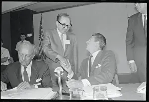 Ronald Reagan and Dr. Hayakawa Shaking Hands