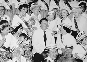 Iowa Prints: Ronald Reagan with Dutch Dollies