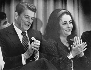 Applauding Prints: Ronald Reagan and Elizabeth Taylor Applauding