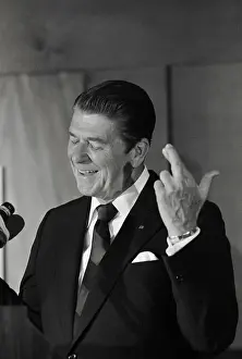 Ronald Reagan with His Fingers Crossed