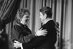 Ronald Reagan Greeting Daughter Maureen