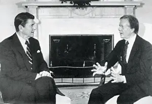 Ronald Reagan and Jimmy Carter