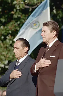 Ronald Reagan and Jose Duarte Saluting