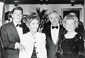 Walter H Prints: Ronald Reagan and Others Leaving Fund Raiser
