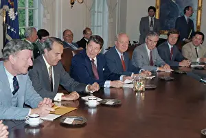 Ronald Reagan Meeting with Senators
