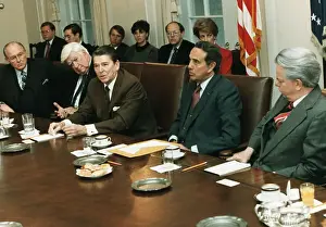 Cabinet Prints: Ronald Reagan Meets with Cabinet