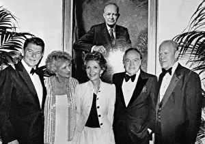 Ronald Reagan and Others Posing for Picture