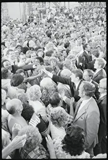 Downey Prints: Ronald Reagan Reaching to the Crowd