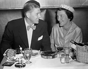 Ronald Reagan Sharing Drinks with His Wife