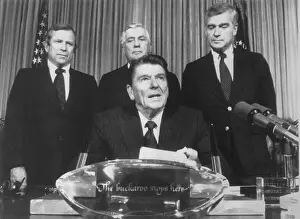 Ronald Reagan During Bill Signing
