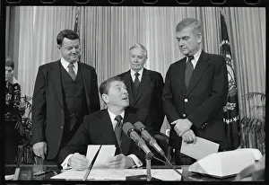 Ronald Reagan During Bill Signing