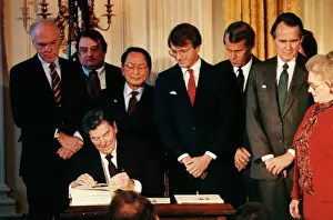 Ronald Reagan Signing Bill