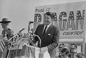 Ronald Reagan Smiling at Conference
