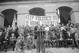 Sacramento Prints: Ronald Reagan Speaking to Demonstrators