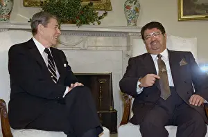 Ronald Reagan and Turgut Ozal Conversing