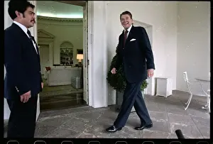 Ronald Reagan Walking to Oval Office