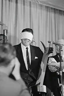 Ronald Reagan Wearing a Blindfold