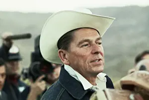 Ronald Reagan Wearing Cowboy Hat