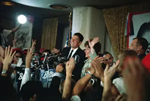 Ronald Reagan and Wife at Republican Headquarters