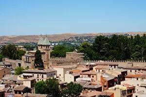 Images Dated 29th July 2015: Rooftops and Puerta Nueva de Bisagra, Toledo, Spain