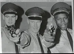 Rookies Practice Aiming Police Weapons