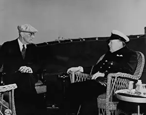 Malta Prints: Roosevelt and Churchill Aboard Warship