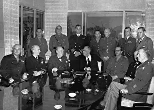 Conference Room Prints: Roosevelt and Churchill Meeting with Officers
