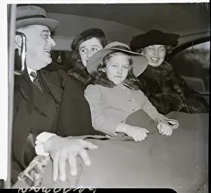Inauguration Prints: Roosevelt Family in Automobile