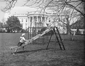 Curtis Boettiger Prints: Roosevelt Grandchildren Playing on Slide