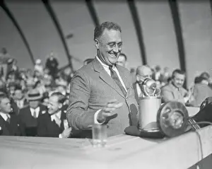Roosevelt Laughing during Speech