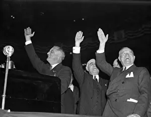 1936 Us Presidential Election Prints: Roosevelt Making Final Campaign Speech
