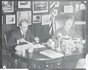 Owen D Prints: Roosevelt and Owen D. Young