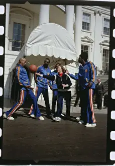 Rosalynn Carter with Members of Harlem Globetrotters