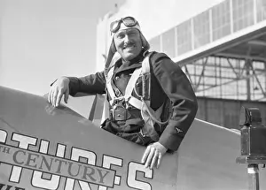 Cockpit Prints: Roscoe Turner Poses in Airplane