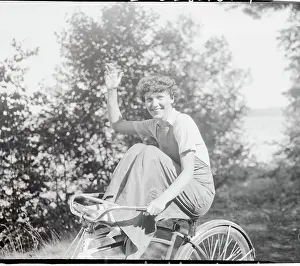 Maine Prints: Rose Hobart Riding Bicycle