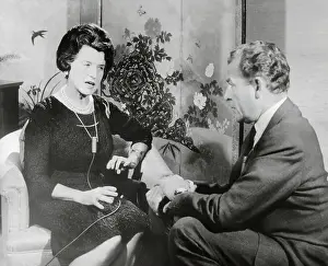 Rose Kennedy Sitting and Talking with News Reporter