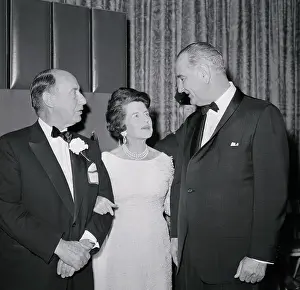 Rose Kennedy Talking with Lyndon Johnson and Adlai Stevenson