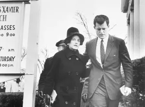 Hyannis Prints: Rose Kennedy and Ted Kennedy Leaving Funereal Mass