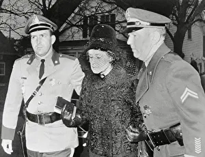 Hyannis Prints: Rose Kennedy Being Walked to Car by State Officials