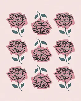 Pattern Artwork Illustration Prints: Rose Pattern