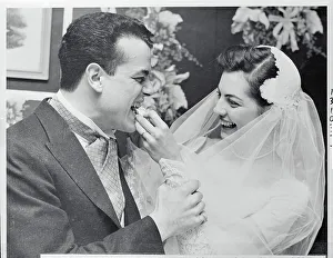 Rosemary Meyer Feeds Husband Wedding Cake Print (1920s). Art Prints, Posters & Puzzles from Fine Art Storehouse