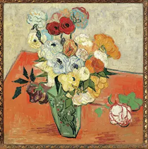 Picture Frame Prints: Roses and Anemones, by Vincent Van Gogh, 1890, 20th Century, oil on canvas, cm 51, 7 x 52