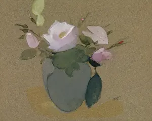 Modernist Prints: Roses In A Blue-Green Vase