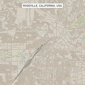 Roseville California US City Street Map