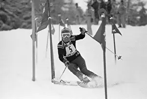 Gold Medal Prints: Rosi Mittermaier Skis Olympic Slalom